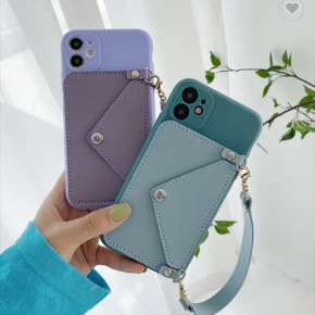 Lanyard Strap Cute Wallet Case for iPhone 12