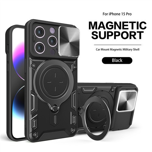 Heavy Duty Shockproof Protective Case with Magnetic Car Mount Ring Stand